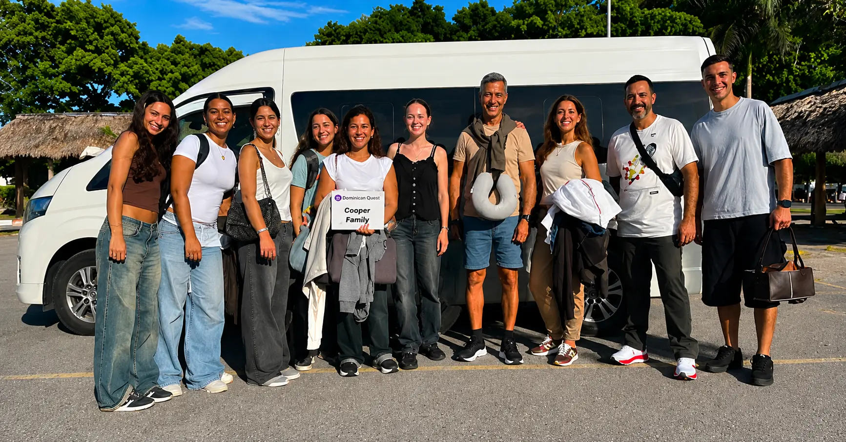 Travelers beginning a private transfer in the Dominican Republic